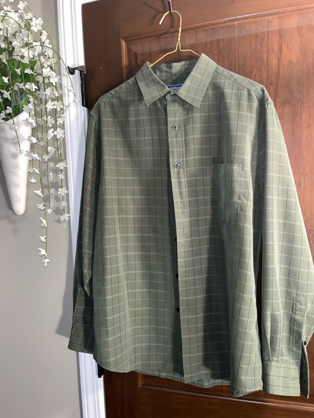 croft & barrow Green Plaid Dress Shirt